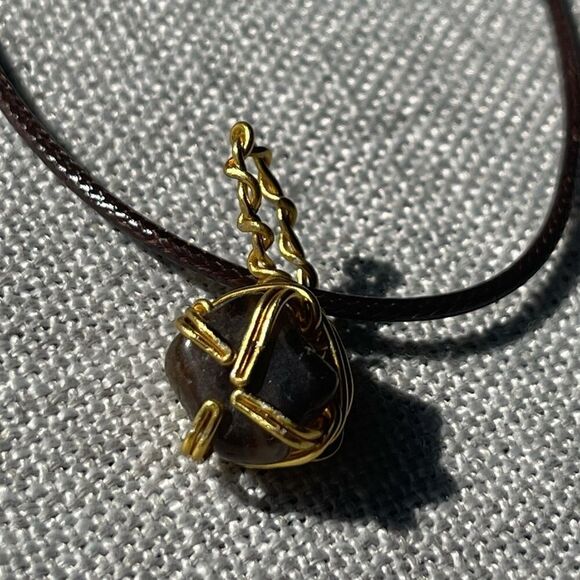 🌋 SMOKEY QUARTZ BOHO GEMSTONE PENDANT NECKLACE 🌋 - Picture 3 of 9